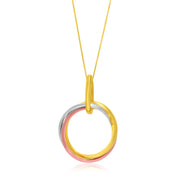 Bids.com 14k Tri-Color Gold Open Interlaced Ring Pendant Pendants
