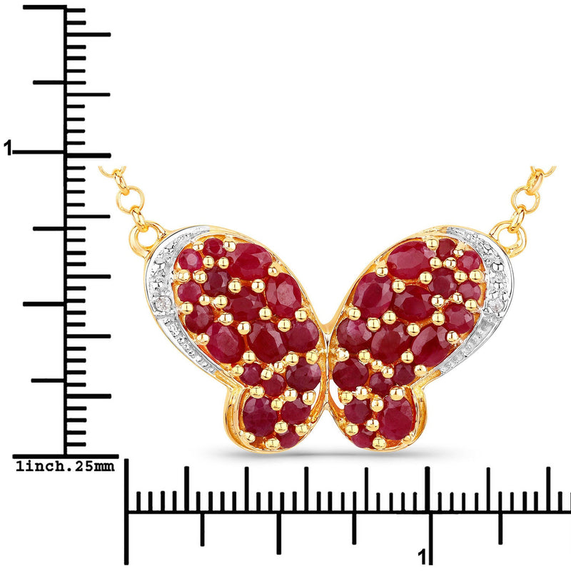 Bids.com 4.15 Carat Genuine Ruby and White Zircon .925 Sterling Silver Pendant Pendants