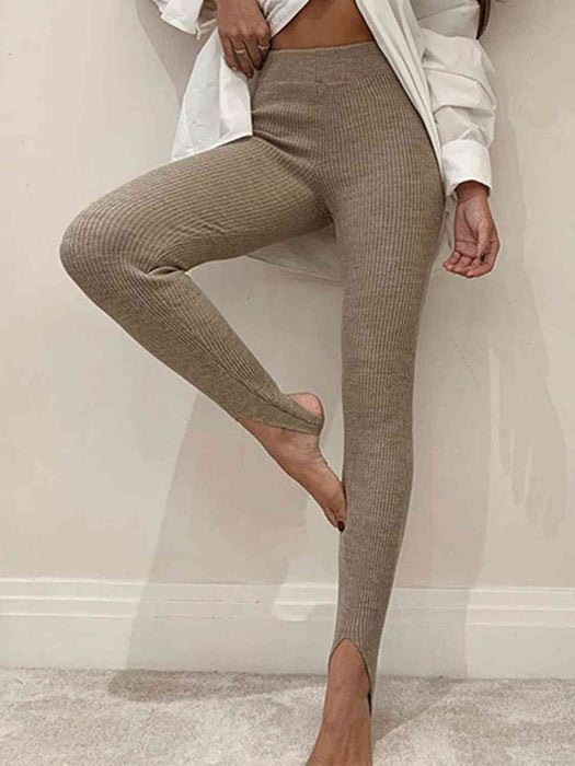 Ribbed Mid Waist Leggings by VYSN