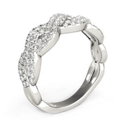 Bids.com Diamond Studded Interlocking Waves Ring in 14k White Gold (5/8 cttw) Rings