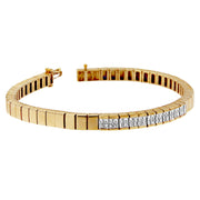 Bids.com 14K Yellow Gold Princess Cut Diamond Banded Bracelet (1.00 cttw, G-H Color, VS1-VS2 Clarity) Bracelets