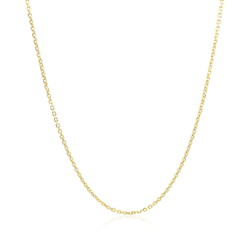 Bids.com 10k Yellow Gold Diamond Cut Cable Link Chain (1.10 mm) Necklaces