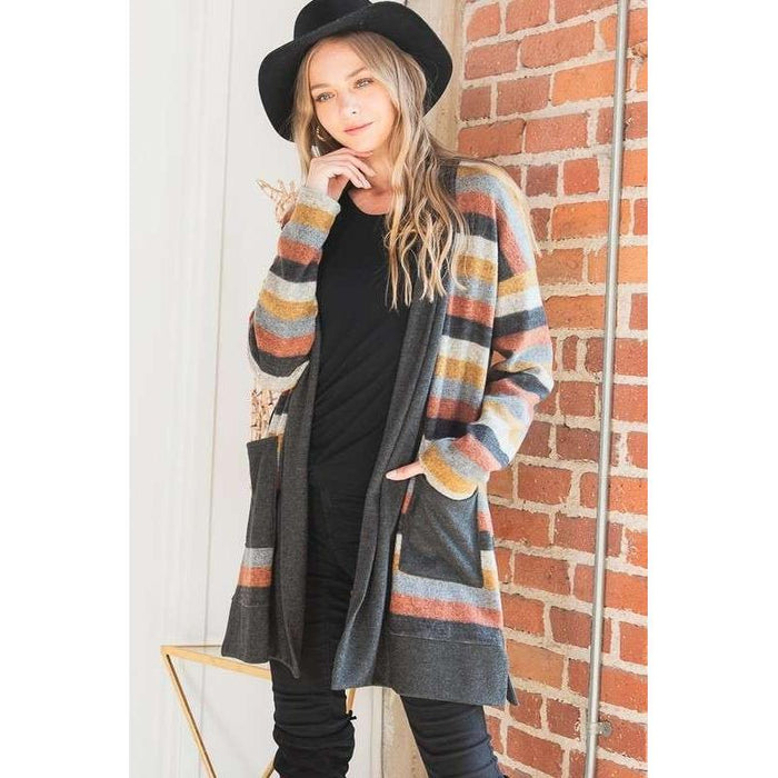 Multi Color Stripe Cardigan