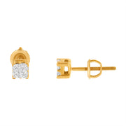 Bids.com 10KT Yellow Gold Princess Diamond Stud Earring (1/4 cttw, J-K Color, I1-I2 Clarity) Earrings