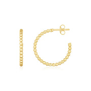 Bids.com 14K Yellow Gold Bead Hoop Earrings Earrings