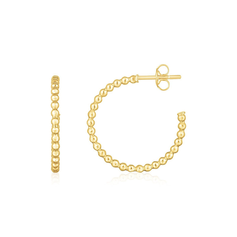 Bids.com 14K Yellow Gold Bead Hoop Earrings Earrings