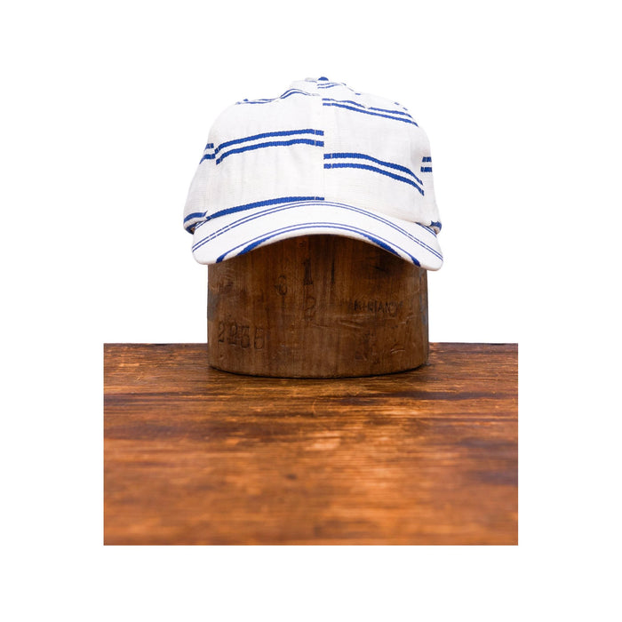 6-Panel Cap - Japanese Linen - BALLPARK NAVY STRIPE