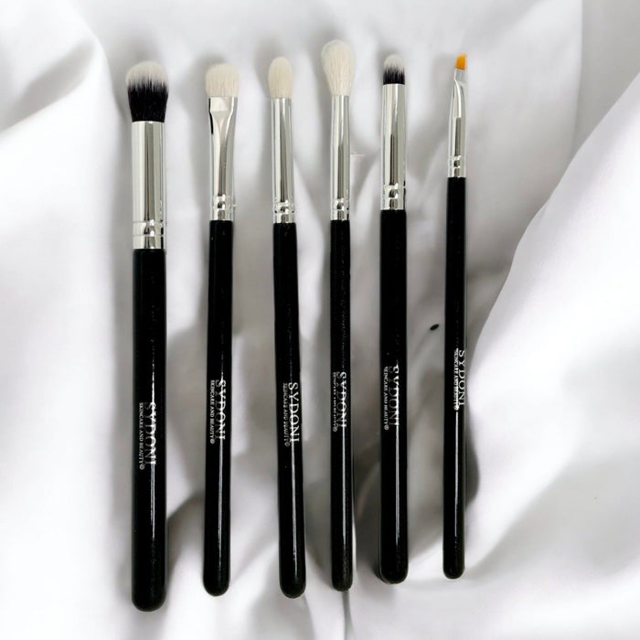 Sydoni Skincare And Beauty - 6 Piece Pro Eye Makeup Brush Set With Free Brush Cleanser
