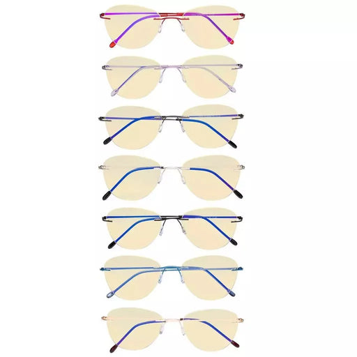 eyekeeper.com 7 Pack Rimless Blue Light Blocking Reading Glasses TMWK9901B Eyeglasses