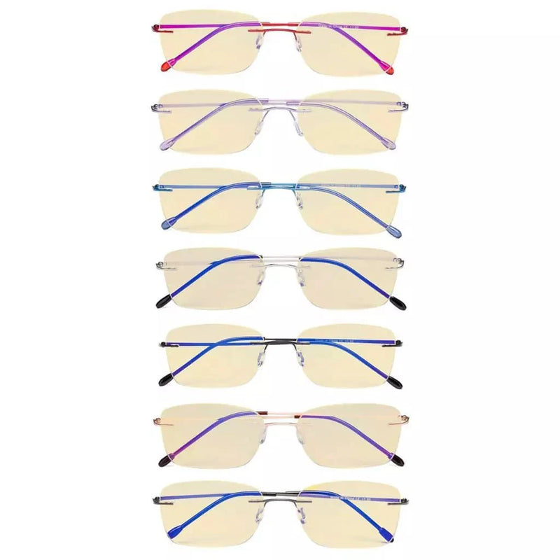 eyekeeper.com 7 Pack Rimless Blue Light Blocking Reading Glasses TMWK9905B Eyeglasses