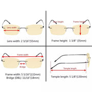 eyekeeper.com 7 Pack Rimless Blue Light Blocking Reading Glasses TMWK9905B Eyeglasses