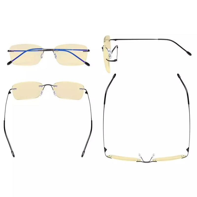 eyekeeper.com 7 Pack Rimless Blue Light Blocking Reading Glasses TMWK9905B Eyeglasses