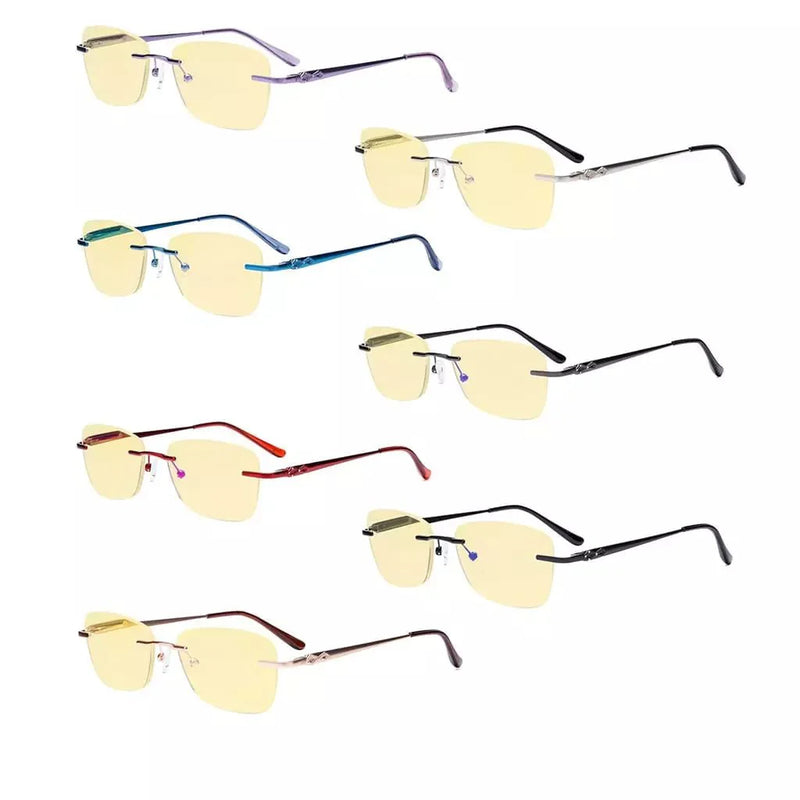 eyekeeper.com 7 Pack Rimless Blue Light Blocking Reading Glasses TMWK9906A Eyeglasses