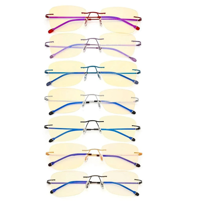 eyekeeper.com 7 Pack Rimless Blue Light Blocking Reading Glasses TMWK9906B Eyeglasses