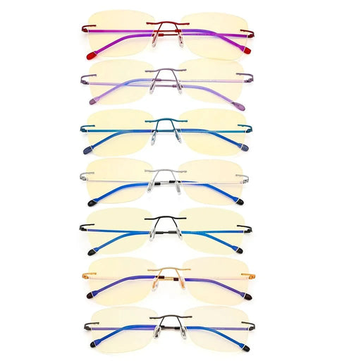 eyekeeper.com 7 Pack Rimless Blue Light Blocking Reading Glasses TMWK9906B Eyeglasses