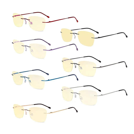 eyekeeper.com 7 Pack Rimless Blue Light Blocking Reading Glasses TMWK9906B Eyeglasses