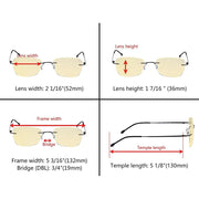 eyekeeper.com 7 Pack Rimless Blue Light Blocking Reading Glasses TMWK9906B Eyeglasses