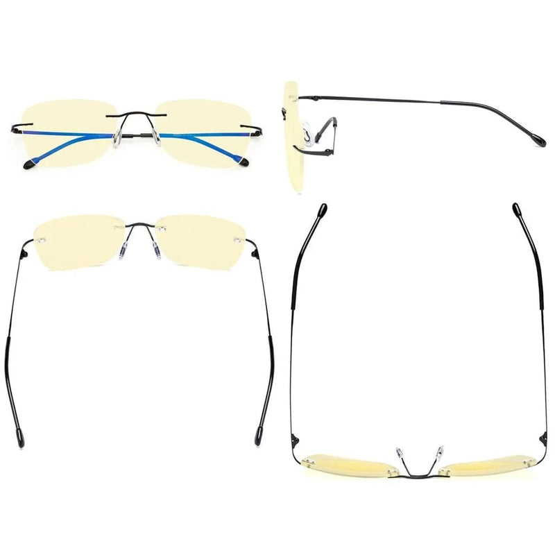 eyekeeper.com 7 Pack Rimless Blue Light Blocking Reading Glasses TMWK9906B Eyeglasses