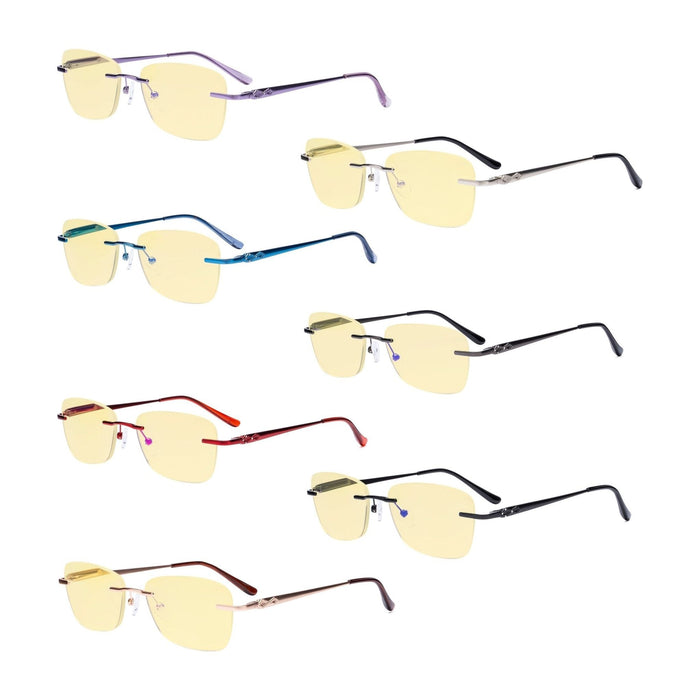 Eyekeeper - 7 Pack Rimless Blue Light Blocking Reading Glasses Tmwk9906A