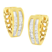 Bids.com 10K Yellow Gold 1/2 cttw Diamond Huggy Heart Hoop Earrings (I-J Clarity, I2-I3 Color) Earrings