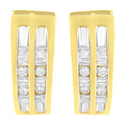 Bids.com 10K Yellow Gold 1/2 cttw Diamond Huggy Heart Hoop Earrings (I-J Clarity, I2-I3 Color) Earrings