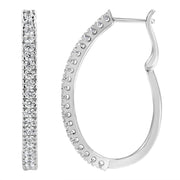 Bids.com 10KT White Gold 1 cttw Diamond Hoop Earrings (I-J Clarity, I2-I3 Color) Earrings