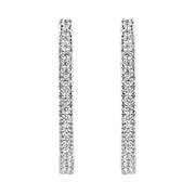 Bids.com 10KT White Gold 1 cttw Diamond Hoop Earrings (I-J Clarity, I2-I3 Color) Earrings