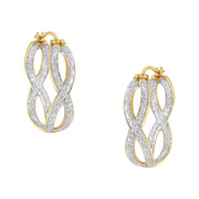 Bids.com 10K Yellow and White Gold 1/4 cttw Diamond Double Infinity Hoop Earrings (I-J Clarity, I1-I2 Color) Earrings