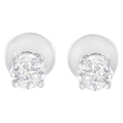 Bids.com 14K White Gold 1/2 Cttw Pie-Cut Diamond Solitaire Stud Earrings (H-I Color, SI1-SI2 Clarity) Earrings