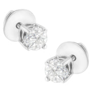Bids.com 14K White Gold 1/2 Cttw Pie-Cut Diamond Solitaire Stud Earrings (H-I Color, SI1-SI2 Clarity) Earrings