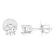 Bids.com 14K White Gold 1/2 Cttw Pie-Cut Diamond Solitaire Stud Earrings (H-I Color, SI1-SI2 Clarity) Earrings