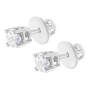 Bids.com 14K White Gold 1/2 Cttw Pie-Cut Diamond Solitaire Stud Earrings (H-I Color, SI1-SI2 Clarity) Earrings