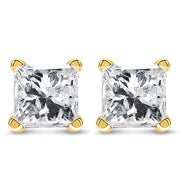 Bids.com IGI Certified 3/8 Cttw Princess-Cut Square Diamond 4-Prong Solitaire Stud Earrings in 14K Yellow Gold (L-M Color, I1-I2 Clarity) Earrings