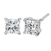 Bids.com 14K White Gold 1/2 Cttw Princess Cut Lab Grown Diamond Solitaire Stud Earrings (F-G Color, VS2-SI1 Clarity) Earrings