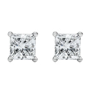 Bids.com 14K White Gold 1/2 Cttw Princess Cut Lab Grown Diamond Solitaire Stud Earrings (F-G Color, VS2-SI1 Clarity) Earrings
