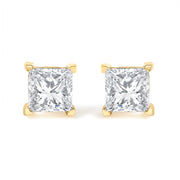 Bids.com IGI Certified 3/8 Cttw Princess-Cut Square Diamond 4-Prong Solitaire Stud Earrings in 14K Yellow Gold (L-M Color, I1-I2 Clarity) Earrings