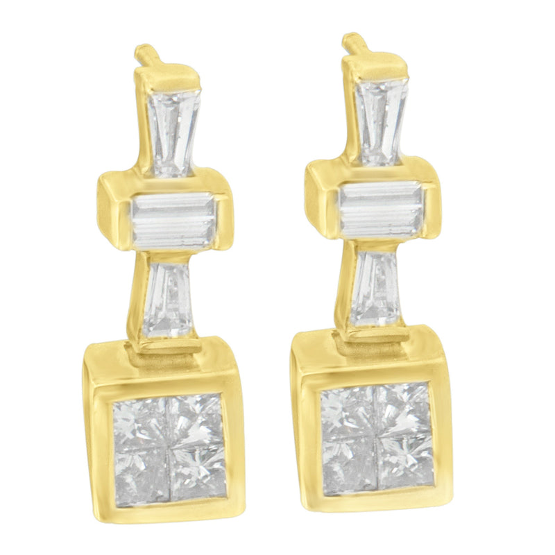 Bids.com 14K Yellow Gold 1 1/3 cttw Diamond Hoop Earrings (G-H, VS1-VS2) Earrings
