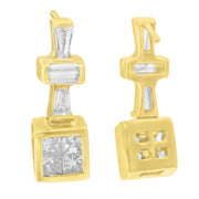 Bids.com 14K Yellow Gold 1 1/3 cttw Diamond Hoop Earrings (G-H, VS1-VS2) Earrings