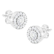 Bids.com 14k White Gold 1 cttw Diamond Halo Stud Earrings (I-J Clarity, I1-I2 Color) Earrings