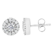 Bids.com 14k White Gold 1 cttw Diamond Halo Stud Earrings (I-J Clarity, I1-I2 Color) Earrings