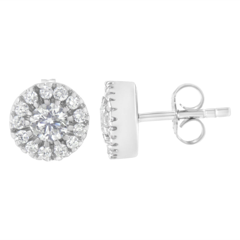 Bids.com 14k White Gold 1 cttw Diamond Halo Stud Earrings (I-J Clarity, I1-I2 Color) Earrings