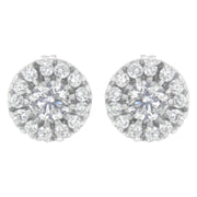 Bids.com 14k White Gold 1 cttw Diamond Halo Stud Earrings (I-J Clarity, I1-I2 Color) Earrings