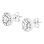 Bids.com 14k White Gold 1 cttw Diamond Halo Stud Earrings (I-J Clarity, I1-I2 Color) Earrings