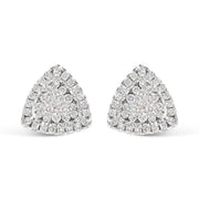 Bids.com 14K White Gold 1/2 cttw Trillion Shaped Diamond Stud Earrings (H-I Clarity, SI2-I1 Color) Earrings