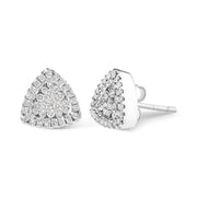 Bids.com 14K White Gold 1/2 cttw Trillion Shaped Diamond Stud Earrings (H-I Clarity, SI2-I1 Color) Earrings