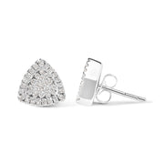 Bids.com 14K White Gold 1/2 cttw Trillion Shaped Diamond Stud Earrings (H-I Clarity, SI2-I1 Color) Earrings