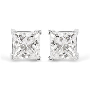 Bids.com 14K White Gold 1 1/2 Cttw Clarity Enhanced Princess Cut Diamond Solitaire Stud Earrings (I-J Color, I1-I2 Clarity) Earrings