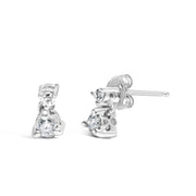 Bids.com 14K White Gold 1/4 Cttw Double Diamond Drop and Dangle Stud Earrings (H-I Color, SI1-SI2 Clarity) Earrings