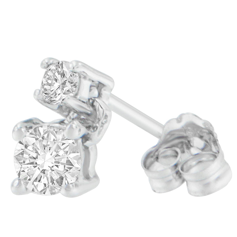 Bids.com 14K White Gold 1/2 cttw Round Cut Diamond Earrings (H-I, SI2-I1) Earrings