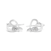 Bids.com Sterling Silver Round Cut Diamond Heart Dangle Earrings (0.09 cttw, H-I Color, I1-I2 Clarity) Earrings